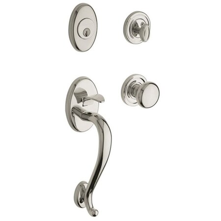 Baldwin Double Cylinder Entry Handlesets Lifetime Bright Nickel 85315.055.RDBL